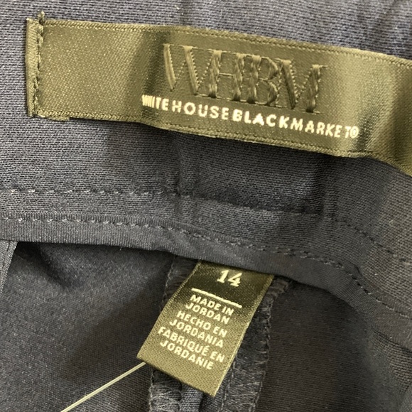 White House Black Market ELLE Slim Ankle Comfort Stretch Navy Women's Trousers - Picture 6 of 10